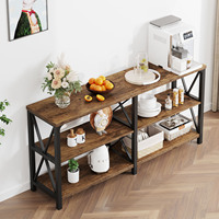 Table de canapé console en bois d'entrée moderne de salon avec étagère de rangement