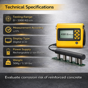 デジタルコンクリート抵抗率計 鉄筋腐食測定用 非破壊コンクリート試験装置 - Product Image 4