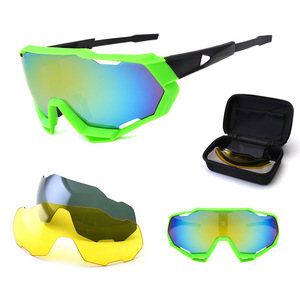 Cycling Glasses <b>Set</b> With Replacement Lenses UV400 Protection Windproof Sports Eyewear Outdoor Use PCTAC Lens <b>PC</b> Frame - Product Image 2