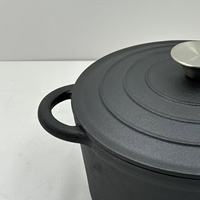 Casserole ronde en fonte pré-assaisonnée, très vendue, pour mijoter, pot à soupe à double anse, casserole pour le camping en plein air