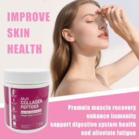 Poudre de peptides de collagène multiples, peptides de protéines hydrolysées avec acide hyaluronique, biotine et vitamine C, complément alimentaire pour le soutien de la peau et des articulations