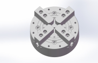 Mandrin hydraulique solide à 4 mors 4P-10 de 10 pouces sans trou traversant pour tournage CNC de pièces irrégulières carrées