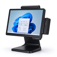 Sistem POS Komersial Matudapos ST9800 15,6 Inci Layar Sentuh Ganda Dengan MSR Checkout untuk Supermarket, Toko Retail, dan Toko Kelontong