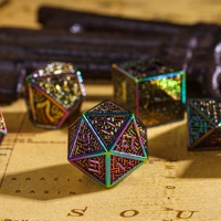 Ensemble de dés RPG faits à la main en métal, D4-D20, polyédriques, 7 pièces, pour jeux de société et D&D
