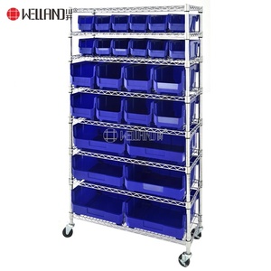 Kệ Kim Loại Hiện Đại Chịu Tải Nặng Giá Đựng Hộp Nhựa Kệ 8 Tầng Có Thể Điều Chỉnh Trên Bánh Xe - Product Image 3