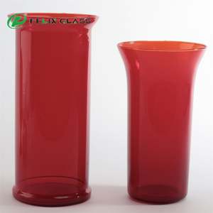 Pantalla de Lámpara de Vidrio Cilíndrica de Color Rojo de Diseño Moderno, Cubierta de Vidrio LED para Lámpara Colgante - Product Image 2