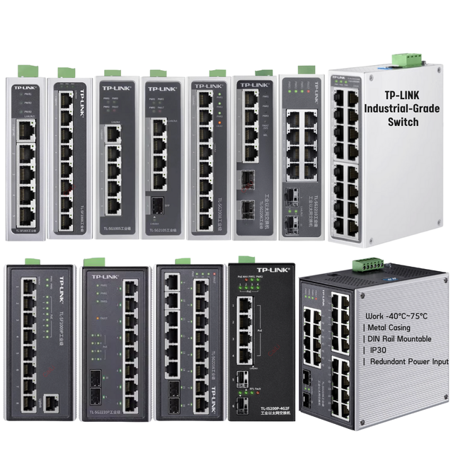 TP-Link Industrial-Grade 100M Fast Ethernet 1000M Gigabit Router Switch 5-Port 8-Port POE Optical Fibers FTTX TL-SF SG SL
