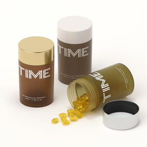 OEM personnalisé 100ml en plastique mat vitamine bouteille cylindre supplément capsule bouteilles en plastique pour l'emballage de médicaments - Product Image 1