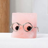 Vente en gros de pierres de cristal naturelles de guérison, améthyste, quartz rose, pierre brute, hérisson avec lunettes, artisanat, ornement