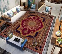 Tapis de sol en microfibre 100% polyester, style bohème floral, fabriqué à la machine, grand tapis de salon, paillasson antidérapant