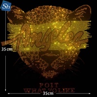 Motif en strass thermocollant personnalisé Patte de Tigre pour vêtements et chaussures, motif en verre à fixation à chaud, diamant à dos plat