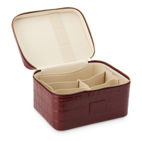Grande trousse de maquillage de voyage en similicuir PU gaufré croco avec séparateur amovible