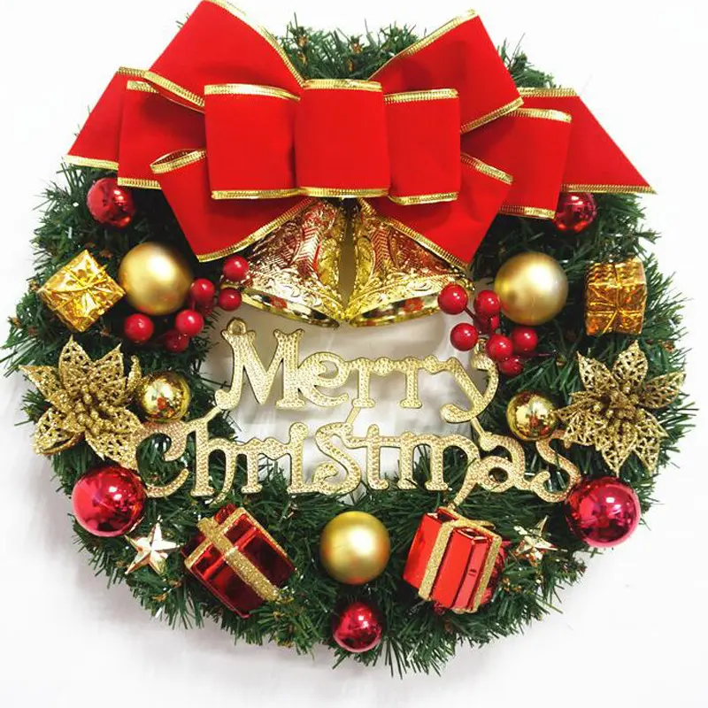 Hot Selling Ontwerp 30 Cm Kerst Decoratie Deur Opknoping Merry Kerst Krans