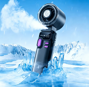 New High Speed Type-C Foldable Ice <b>Cooling</b> Air Cooler Standing Handheld Portable Mini Fan for Camping Sport Office - Product Image 6
