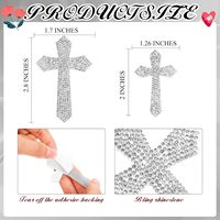 Autocollant Adhésif Personnalisé Bling Pailleté Croix de Jésus-Christ en Strass de Cristal pour Voiture Électrique, Ordinateur Portable, Sac, Robe, Sac à Main, Patch DIY