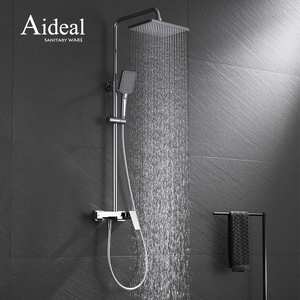Robinet mitigeur de douche à trois fonctions en laiton à <span class=keywords><strong>prix</strong></span> abordables de style carré de vente chaude classique - Product Image 4