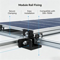 Système de montage solaire H2 Solar en aluminium 6063-T5 anodisé, support de fixation robuste pour panneaux photovoltaïques, pour projets au sol et sur toiture