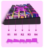 Keycaps PBT Esthétiques Style Manga 129 Touches Profil Cherry Legendes Latérales Translucides pour Clavier Mécanique Personnalisé