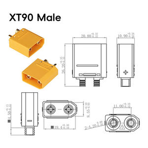 カスタムXT90 XT90Hケーブルハーネス 2ピンコネクタ オス・メス PA66 ソフトシリコンワイヤー付き ドローン電子機器用 - Product Image 3