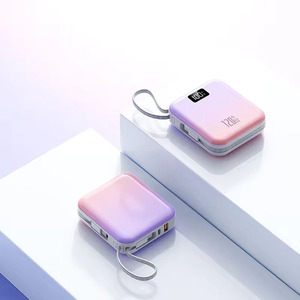 20000mAh 120W siêu nhanh sạc điện ngân hàng Gradient màu mini mỏng được xây dựng trong 2 cáp sạc di động cho iPhone Samsung - Product Image 6