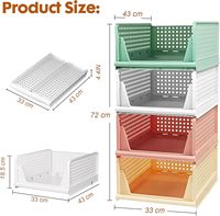Étagère à tiroirs en plastique empilable, fourniture d'usine, séparateur de vêtements coulissant, boîte de rangement pliable pour armoire