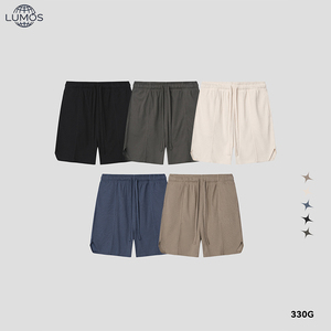 Pantalones Cortos de <span class=keywords><strong>Hombre</strong></span> de Alta Calidad con Bordado Personalizado, Estilo Waffle Moderno, Abertura Lateral, Casual, de 5 Pulgadas - Product Image 1