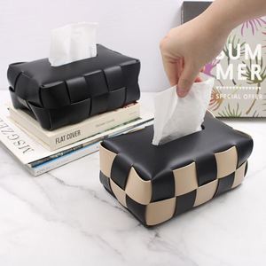 Rectangle Cover Facial <b>Paper</b> Organizer Dispenser Woven Pattern <b>Tissue</b> Box - Product Image 3