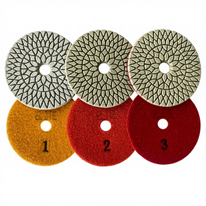 Tamponi per Lucidatura a Umido a <span class=keywords><strong>3</strong></span> Fasi da 4'' 100mm, Disco Diamantato da 4 Pollici per Lucidatura a Secco di Granito, Quarzo e Marmo - Product Image 1