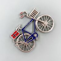 Aimant de réfrigérateur personnalisé promotionnel, aimant de réfrigérateur en forme de vélo, souvenir 3D, souvenir du Danemark, aimant de réfrigérateur pour la décoration de la maison