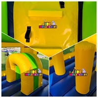 Château gonflable commercial Lion de la Jungle avec toboggan en PVC pour enfants, idéal pour les fêtes et la location