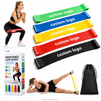 Bandas de Resistencia de Látex al por Mayor, Juego de 5 Bandas de Ejercicio en Bucle, Logotipo Personalizado, Fabricante de Bandas de Fitness para Gimnasio, Yoga y Glúteos