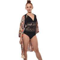 Robe Kimono Élégante Une Pièce pour Vacances à Hawaï, Grande Taille Femme, Tenue de Plage Brésilienne, Maillot de Bain Bohème Imprimé Extensible Séchage Rapide