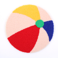 Écussons brodés en forme de ballon de plage coloré, badges personnalisés, étiquettes en tissu, souvenirs, écussons en chenille pour accessoires vestimentaires