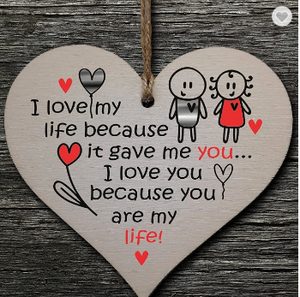 Sempurna untuk Pacar Anda atau Pacar Romantis Kenang-kenangan Buatan Tangan Kayu Jantung Plakat Hadiah - Product Image 2