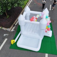 Château de videur gonflable pour enfants en plein air commercial blanc maison rebondissante toboggan fosse à balles divertissement pour enfants rebond sautant