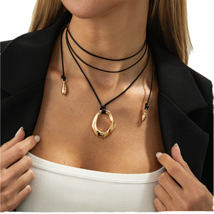 Collana <span class=keywords><strong>con</strong></span> Ciondolo in Acciaio Inossidabile Placcato Oro, Design Geometrico Irregolare a Forma di <span class=keywords><strong>Cuore</strong></span>, Unisex, per Matrimoni - Product Image 6