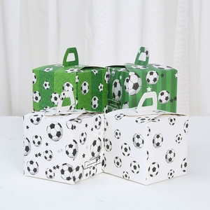 Boîtes à dragées sur le thème du football avec poignée, en carton <span class=keywords><strong>blanc</strong></span>, pour anniversaires, jours <span class=keywords><strong>de</strong></span> match, contenants pour friandises <span class=keywords><strong>de</strong></span> football - Product Image 6