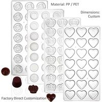 Barquettes d'emballage en plastique PET sur mesure pour chocolats, avec compartiments, couleur et logo personnalisés pour bonbons et snacks