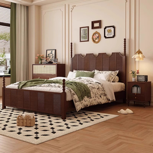 Letto Moderno Personalizzato in Legno Massello 183x214x173cm, Ecologico, Durevole, Stile Vintage, <span class=keywords><strong>Lettino</strong></span> Cinese in Legno - Product Image 4