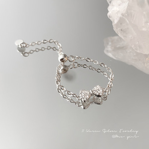 Bowknot <b>Adjustable</b> <b>Ring</b> For Women Silver Plated Pave Setting Fashion Jewelry Gift - Product Image 2