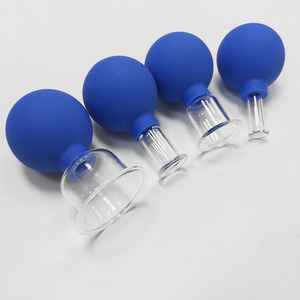 Penjualan laris 4 buah Set bekam wajah kaca PVC Set bekam pemijat tubuh <span class=keywords><strong>Hijama</strong></span> - Product Image 1