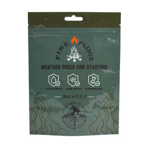 Sacs en plastique aluminium personnalisés à faible MOQ, finition brillante, pour allume-feu, sachets refermables laminés à fond plat avec fermeture éclair - Product Image 2