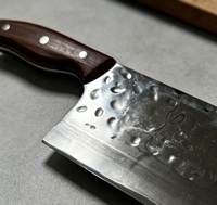 Couteau de cuisine professionnel durable en acier Damas avec manche en Padauk