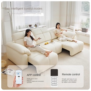 Divano Componibile Elettrico in Vera Pelle di Alta Qualità, Design Moderno, Regolabile e Retrattile per Soggiorno - Product Image 4