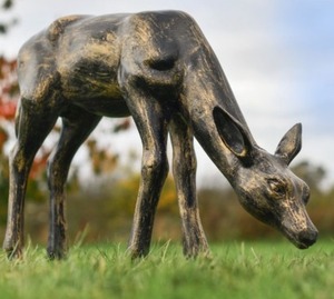Escultura de ciervo de bronce para decoración de Navidad, Reno fundido a mano, estatua de jardín Vintage, figurita de ciervo fundido, tamaño real - Product Image 6