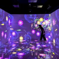 Environnement de projection interactif immersif AR personnalisé, système de jeu mural et de sol numérique pour aire de jeux intérieure