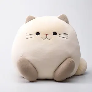 OEM高品质定制毛绒玩具毛绒动物胖乎乎的猫squishn锦葵棉花糖枕头礼品