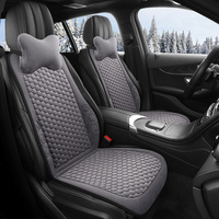 37 ° Coussin de siège de voiture en peluche C Lock Temperature, doux et chaud, avec appui-tête pour temps froid