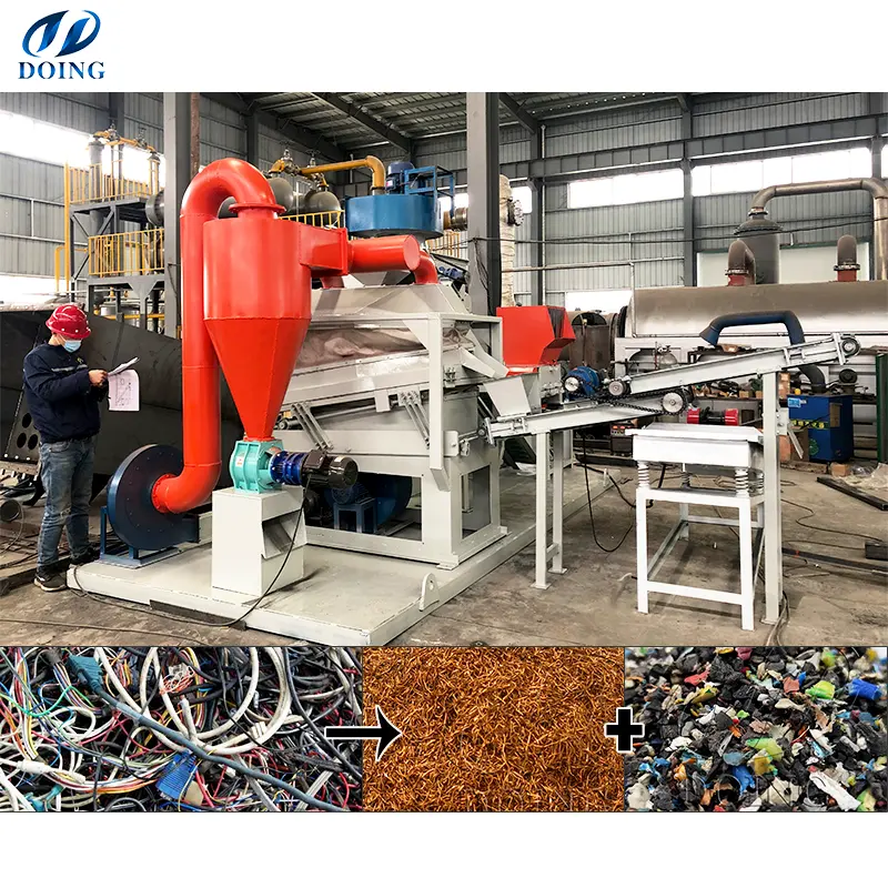 Machine de recyclage de fil de câble de déchets de cuivre, granulateur de fil de câble de déchets pour le recyclage de cuivre et de plastique à partir de fils de câble de déchets