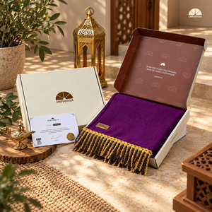 Lavender Muslim Prayer Mat Small Islamic Prayer Mat for Prostration with Faux Fur <b>Foam</b> and Gold Tassel - Product Image 4